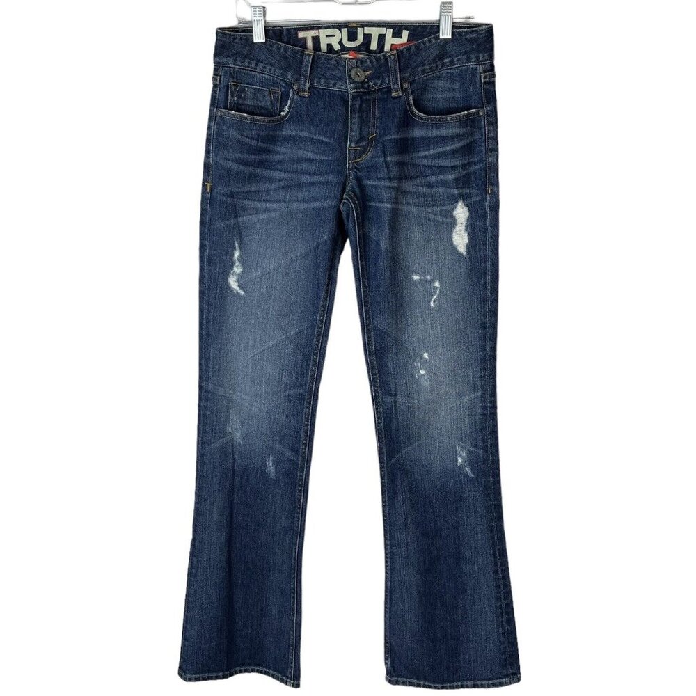 Truth Be Told Naked Jeans Womens Boot Cut Low Rise Dark Wash Size 27